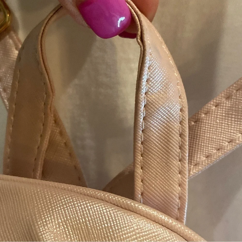 I Ihayner~Sweet Light Pink Bowknot Faux Leather Mini Backpack/Purse~Poly Lining~